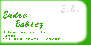 endre babicz business card